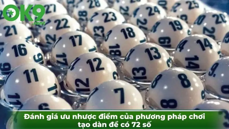 Đánh giá ưu nhược điểm của phương pháp chơi tạo dàn đề có 72 số